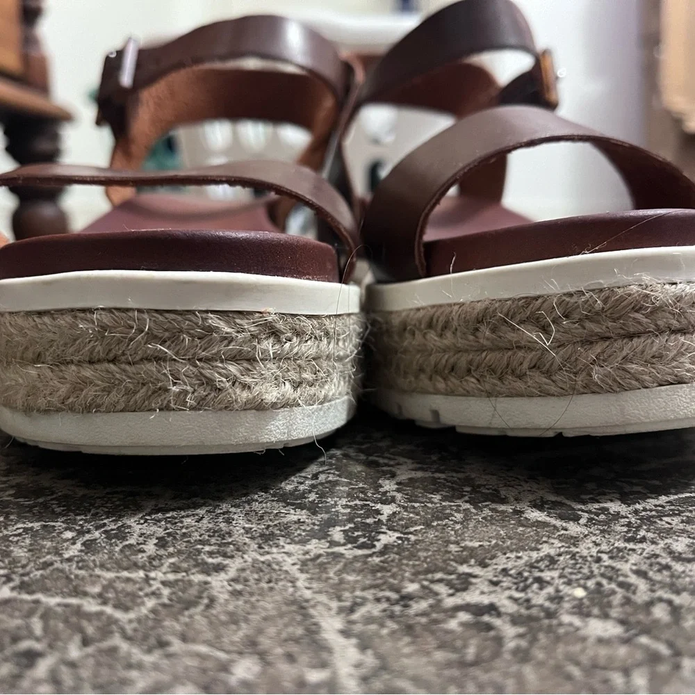 MIA Brown Platform Espadrille Sandals with Buckle - Picture 4 of 5